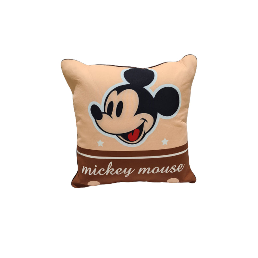 Car Back Rest Cushion Fabric Material Large Size Beige/Brown 01 Pc/Pack Pvc Bag Pack Micky Mouse Fy-3920 (China)