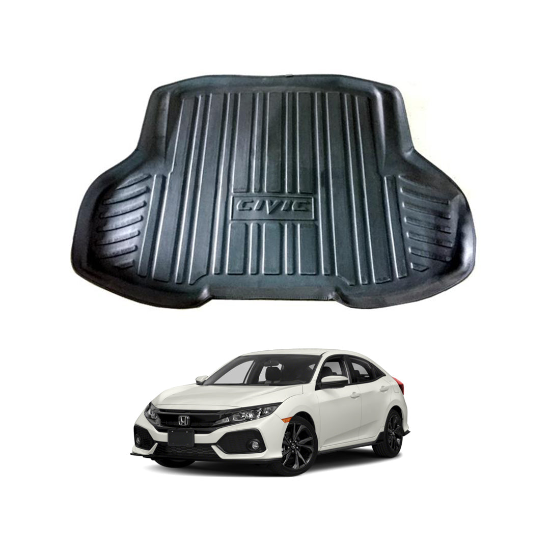 Car Trunk Mat Pvc Material Honda Civic 2018 Black  Civic Logo  01 Pc/Set (China)