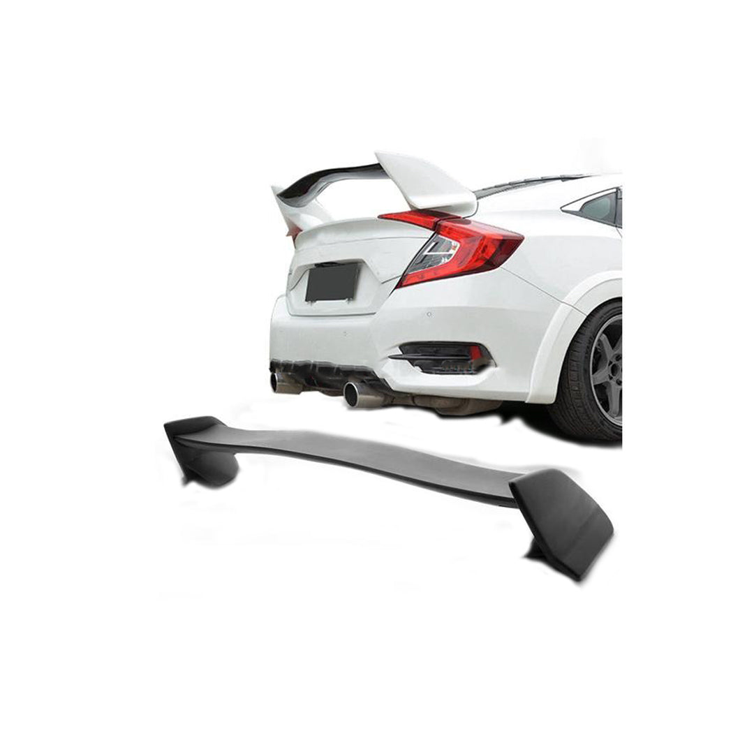 Car Spoiler Trunk Type Honda Civic 2016-2021 Type-R Design Plastic Material Screw Type Fitting Large Size Not Painted (China)