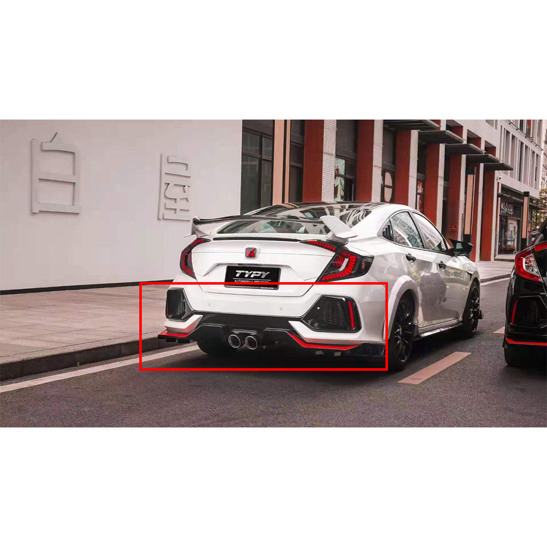 Body Kit Large Front + Back Sides Honda Civic 2016-2021 Type-Y Design Plastic Material Without Light 02 Pcs/Set Not Painted (China)