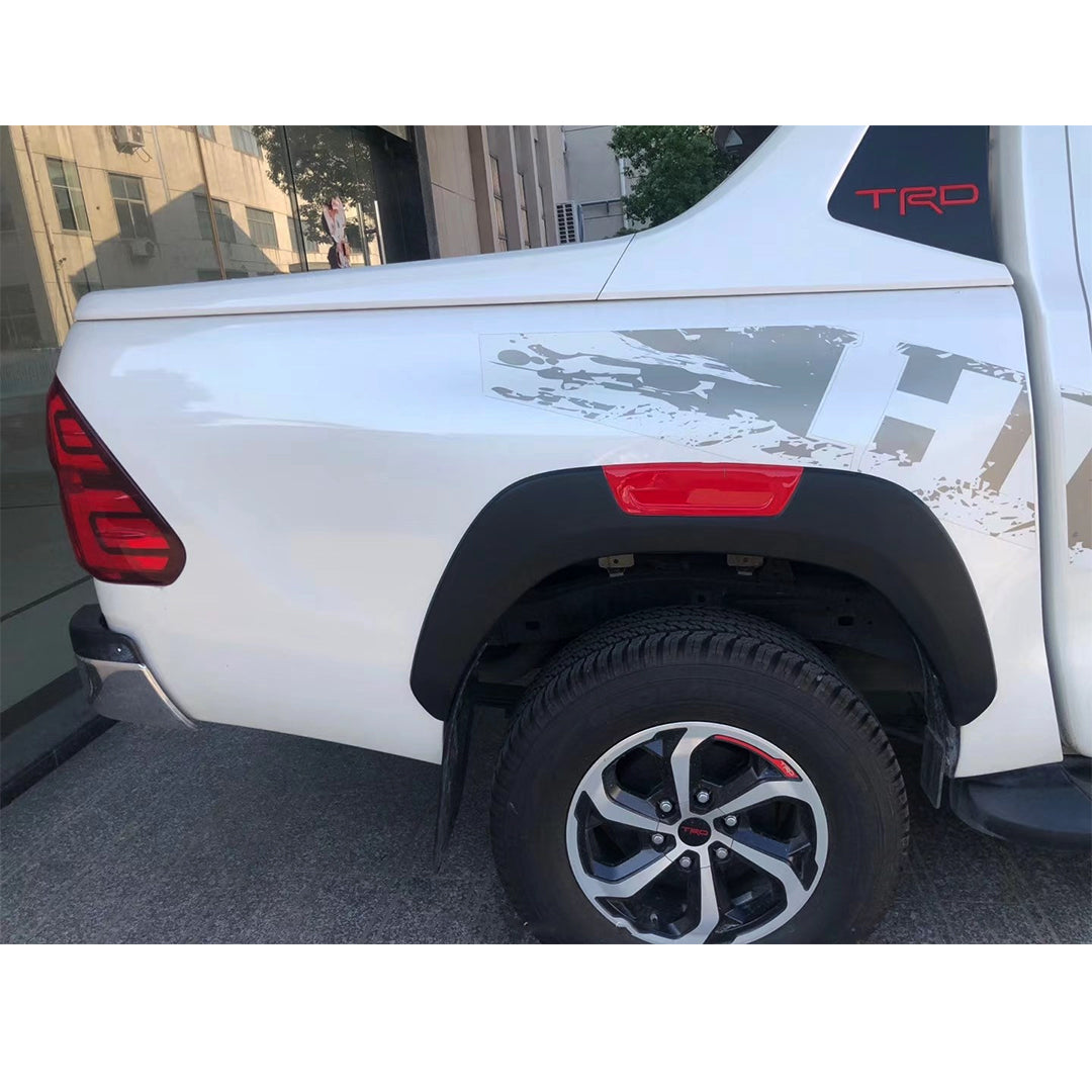 Over Fender / Fender Flare Trd Design Toyota Revo 2016-2020 Large Size Plastic Material Tape Type Fitting 08 Pcs/Set Matt Black Colour (China)