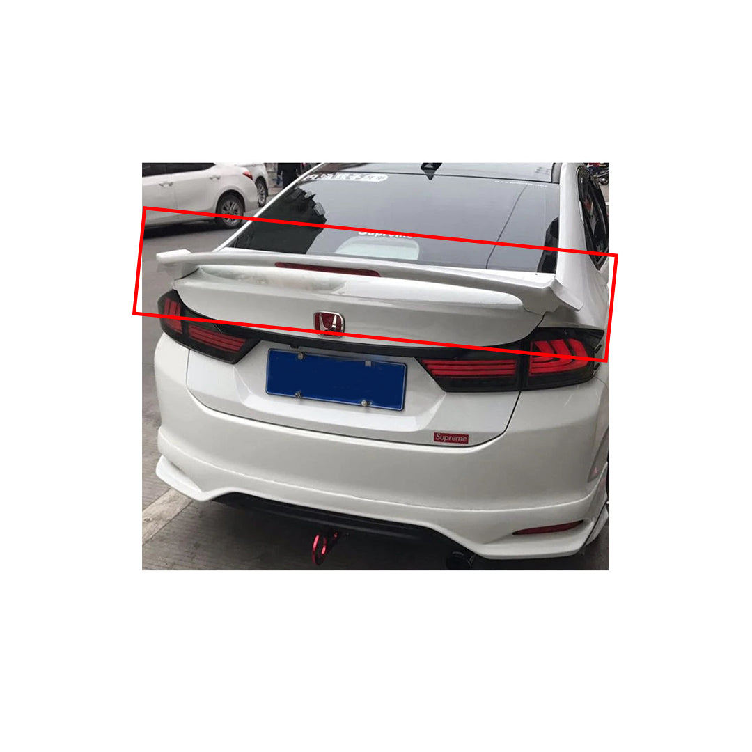 Car Spoiler Trunk Type Honda City 2021 Wing Style Plastic Material Screw Type Fitting With Led Large Size Not Painted (China)