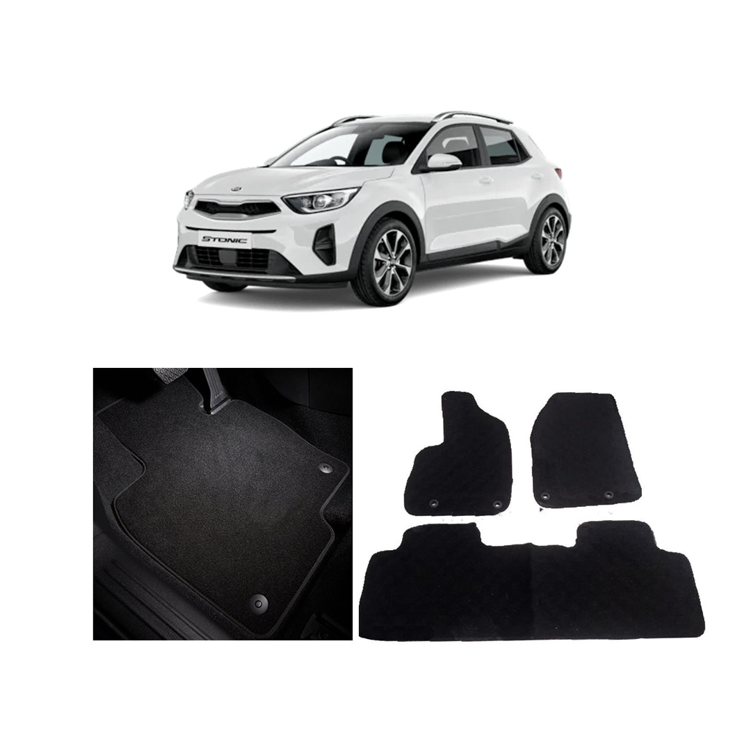 Car Floor Mat Prime Quality Carpet  Oem Fitting Kia Stonic 2021 03 Pcs / Set Black Poly Bag Pack