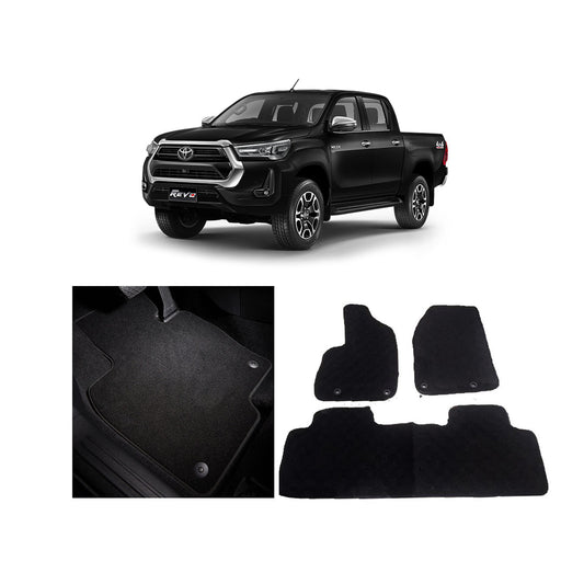 Car Floor Mat Prime Quality Carpet  Oem Fitting Toyota Revo 2016-2020 04 Pcs/Set Black Poly Bag Pack