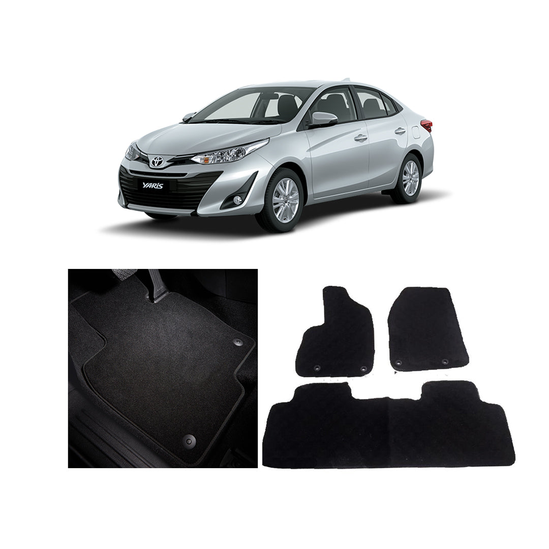 Car Floor Mat Prime Quality Carpet  Oem Fitting Toyota Yaris 2020  03 Pcs / Set Black Poly Bag Pack