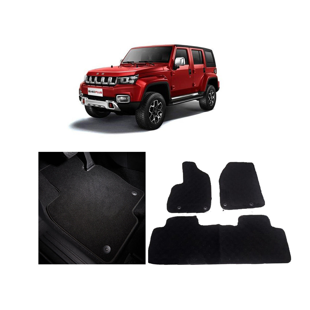 Car Floor Mat Prime Quality Carpet  Oem Fitting Baic Bj-40 Plus 03 Pcs / Set Black Poly Bag Pack