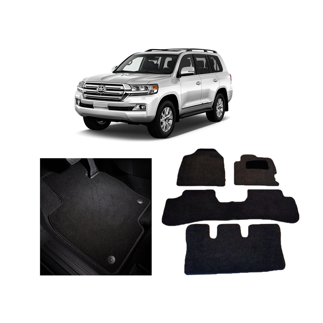 Car Floor Mat Prime Quality Carpet Oem Fitting Toyota Land Cruiser 2016-2021 04 Pcs/Set Black Poly Bag Pack