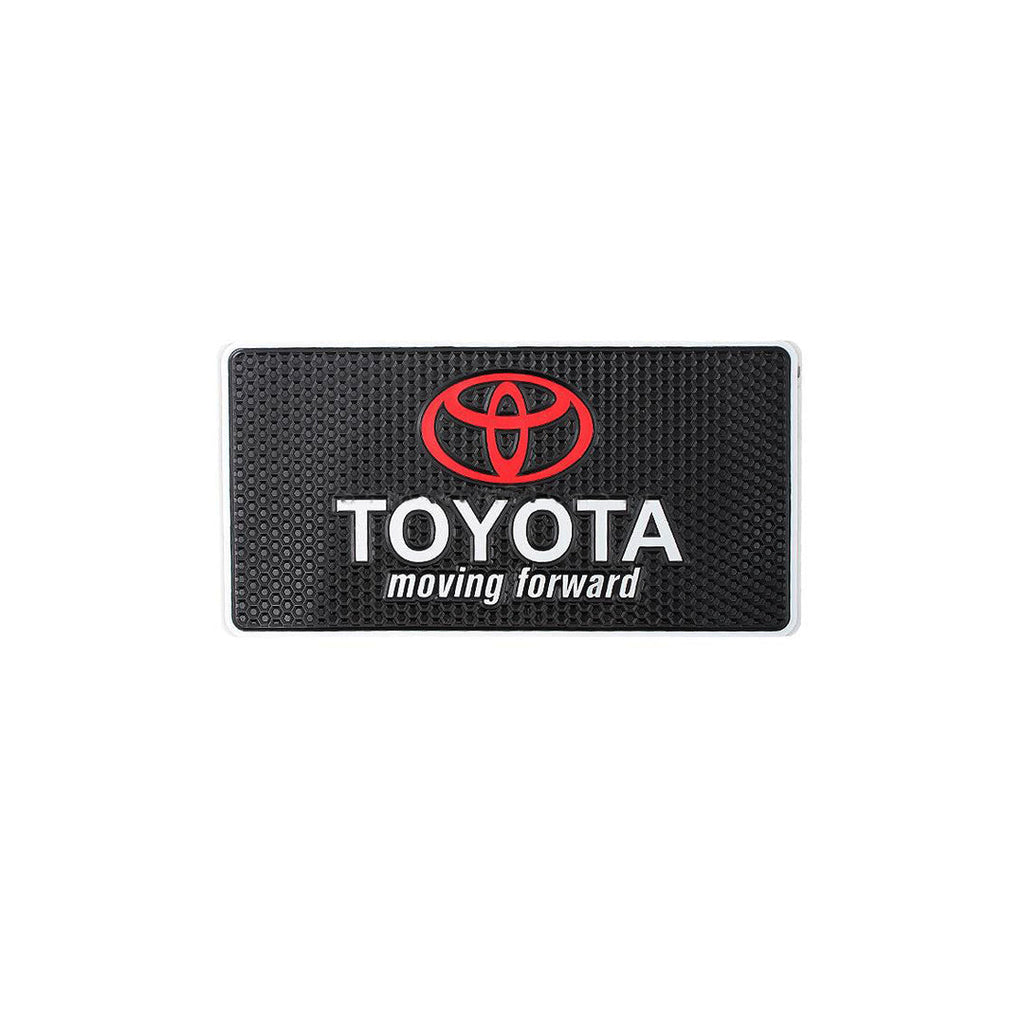 Car Dashboard Non-Slip Mat Silicone Material Toyota Logo Rectangle Design Large Size Black/White (China)