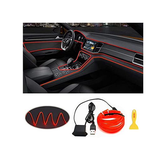 Car Interior Led El Wire Smd Type Strip Type    01 Pc/Set Plastic Housing Colour Box Pack Red (China)
