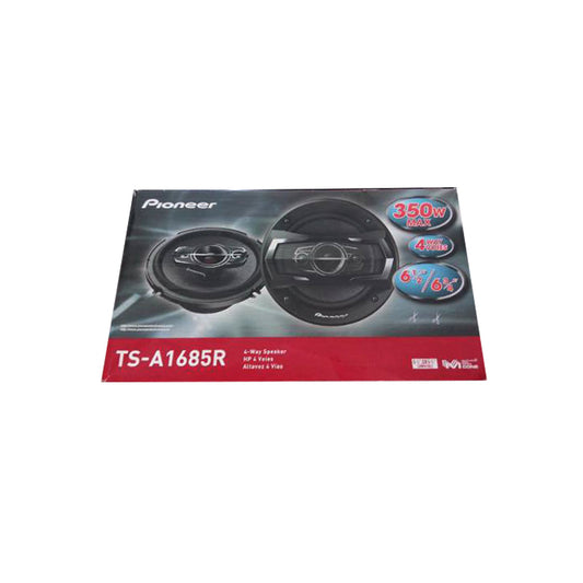 Car Speakers Pioneer 6" Round Shape 4-Way Coaxial  350W Chc Universal Fitting 02 Pcs/Set Black Ts 1685-Bl