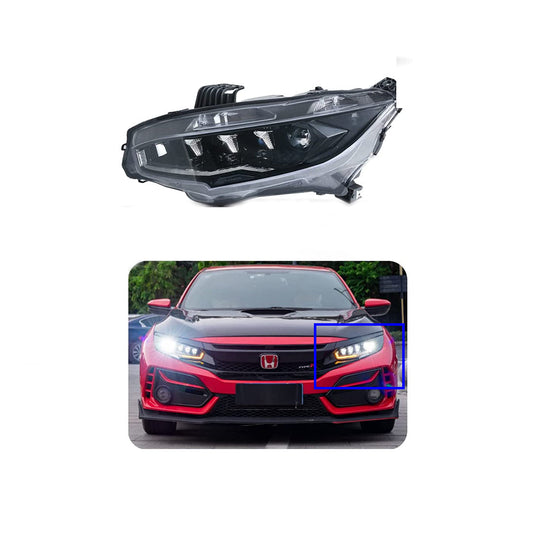 Projector Head Lamps Bugatti Design Honda Civic 2018 Clear Lens Front Right Side (China)