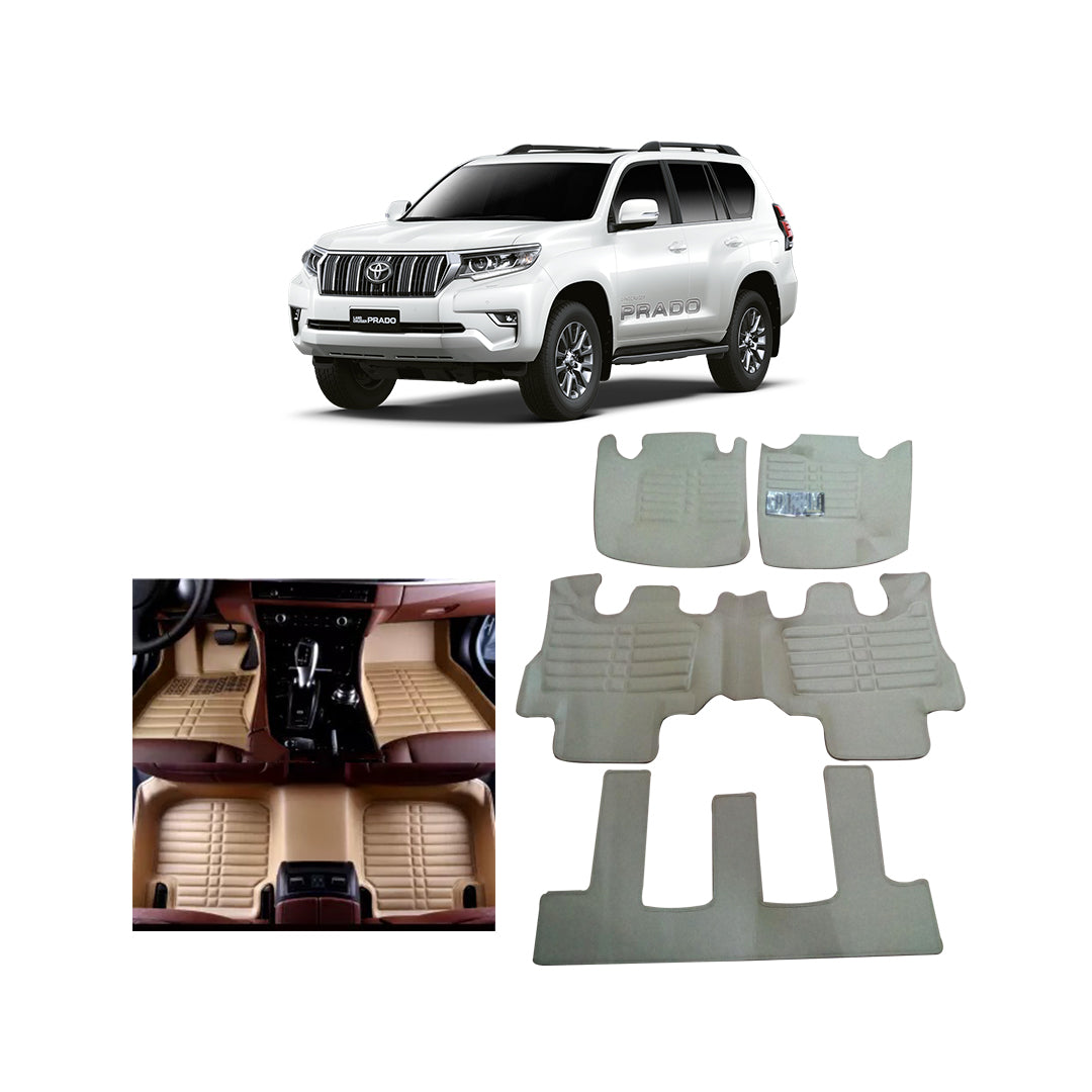 Car Floor Mat 5D Prado 2018 Toyota Beige Pvc 04 Pcs/Set Standard Quality (China)