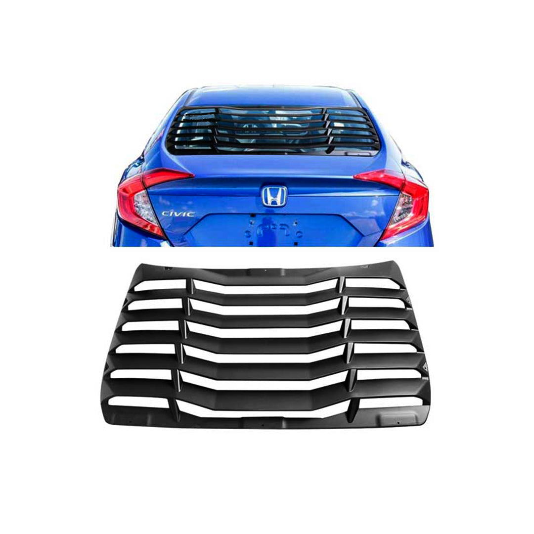 Rear Screen Louvers  Oem Fitting  Honda Civic 2018 Plastic Housing Black