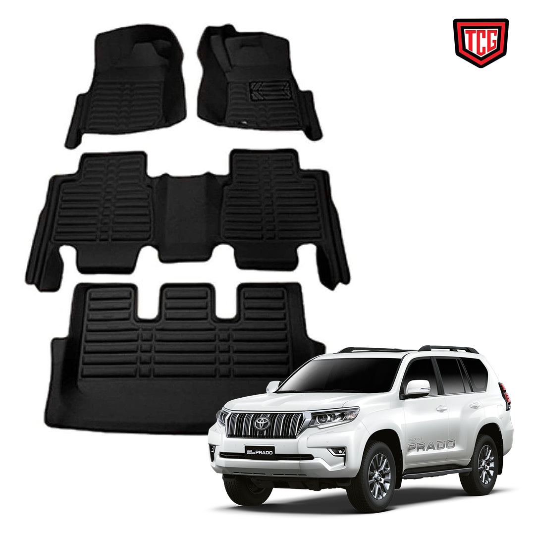 Car Floor Mat 5D Prado 2018 Toyota Black Pvc 04 Pcs/Set Premium Quality (China)