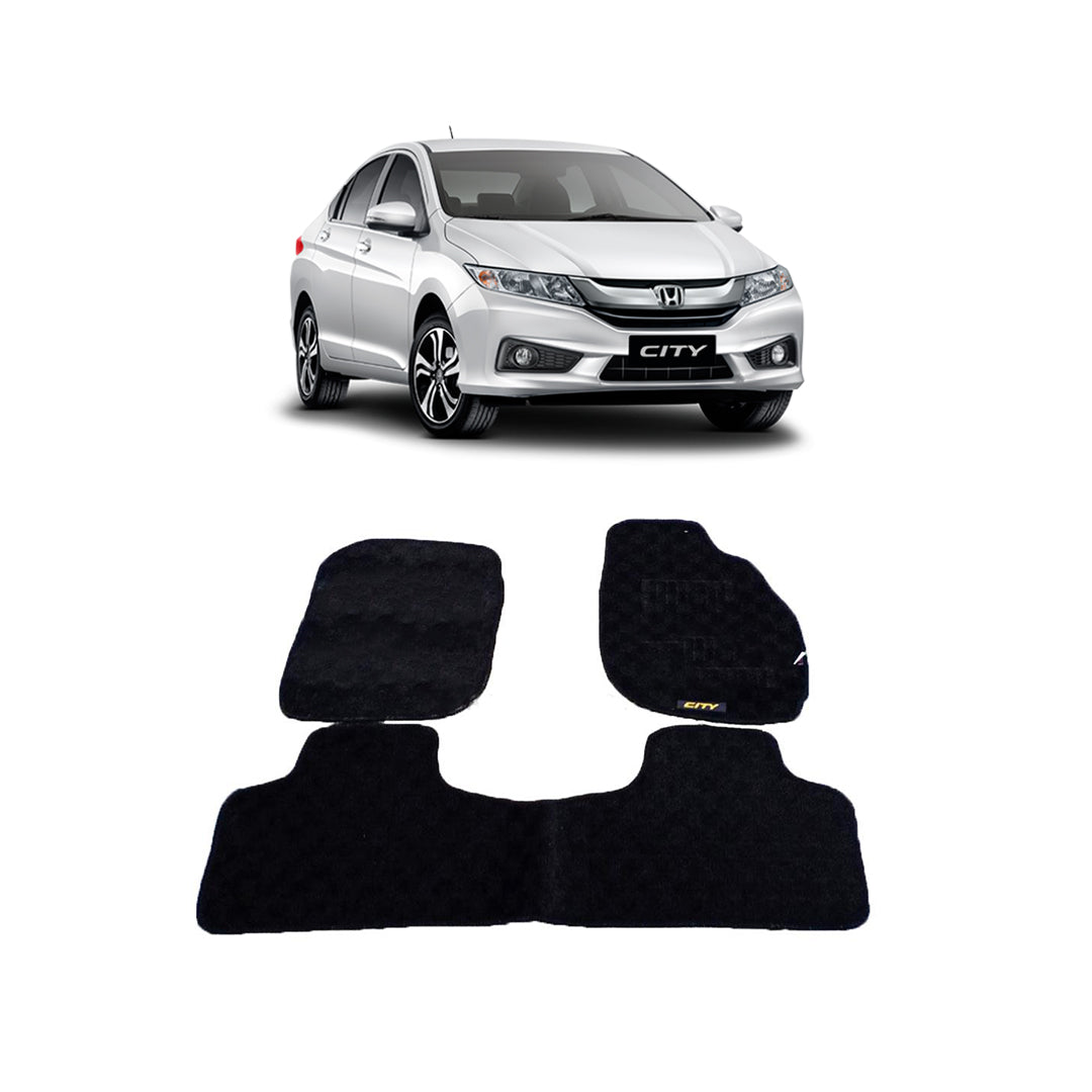 Car Floor Mat Velvet Type Carpet Oem Fitting Honda City 2018 03 Pcs / Set Black Poly Bag Pack (China)