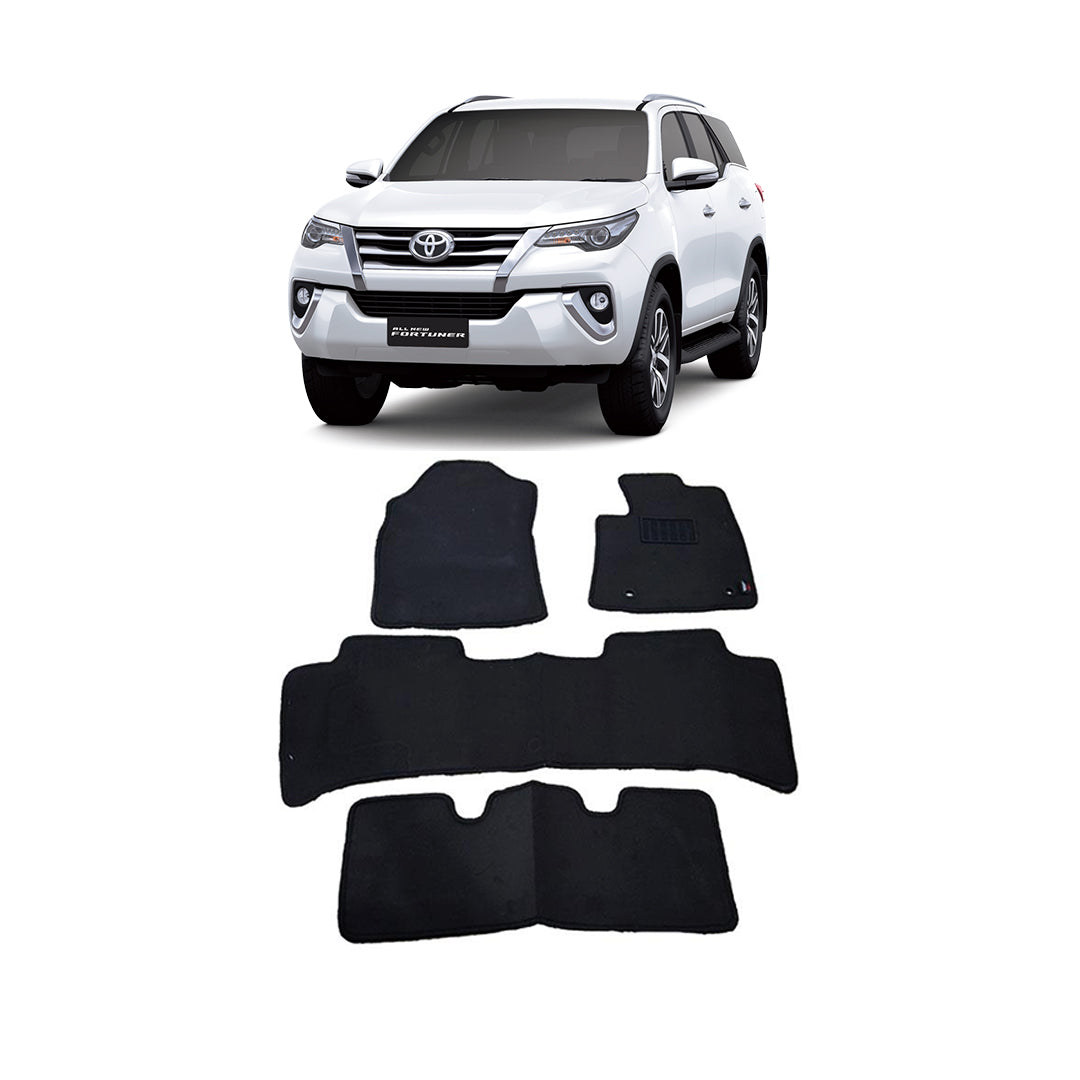 Car Floor Mat Velvet Type Carpet Oem Fitting Toyota Fortuner 2018 03 Pcs / Set Black Poly Bag Pack (China)