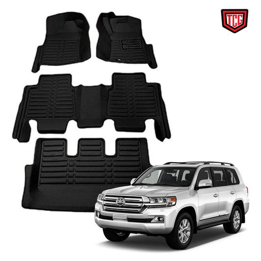 Car Floor Mat 5D Landcruiser Fj-200 2016 Toyota Black Pvc  04 Pcs/Set Standard Quality Fj-200 (China)