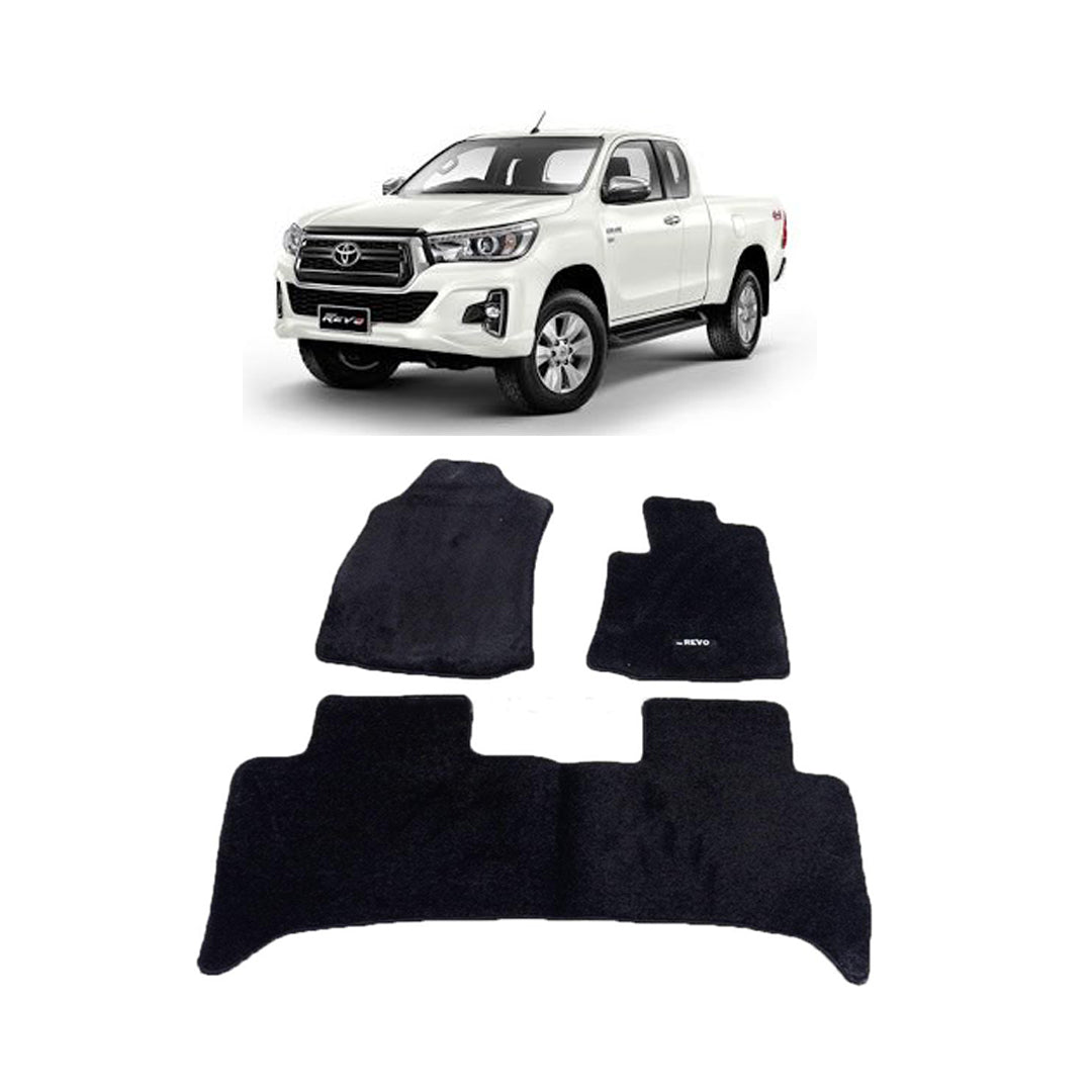 Car Floor Mat Velvet Type Carpet Oem Fitting Toyota Revo 2016-2020 03 Pcs / Set Black Poly Bag Pack (China)