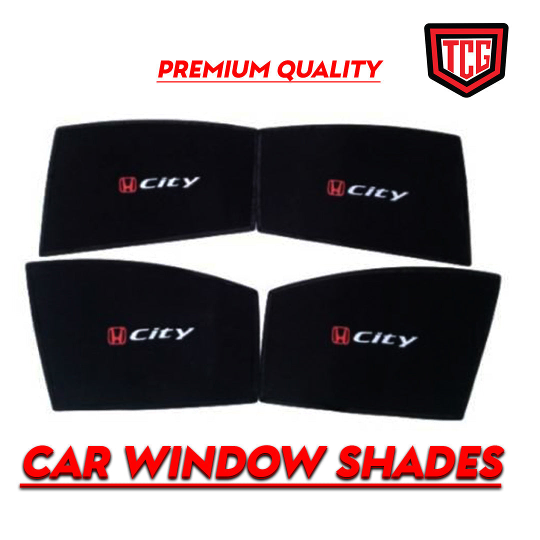 Car Curtain  Side Fix Honda City 2021 With Logo  Black