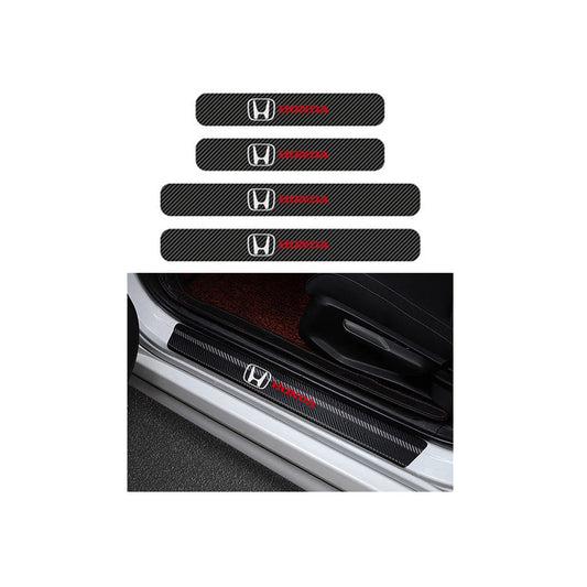 Car Door Sill Anti-Scratch/Protective Tape  Large Size Carbon Fiber Carbon  3D Cf 04 Pcs/Pack Honda Logo
