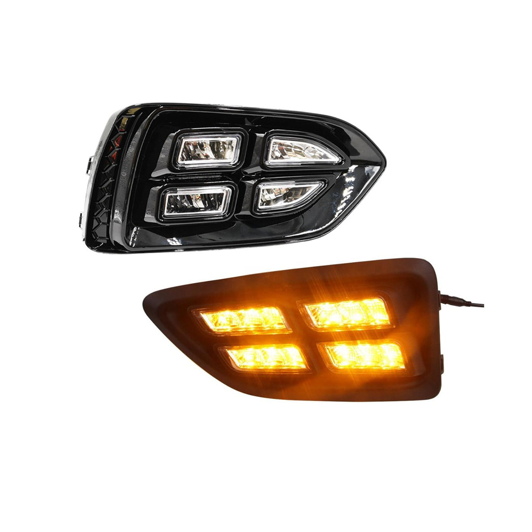 Car Drl Covers Oem Fitting Honda City 2021 Buggati Design White Drl Orange Indicator (Flashing) Matt Black Cap 02 Pcs/Set Box Pack (China)