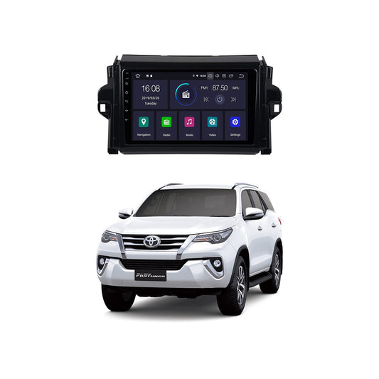 Car In Dash Touch Screen Android Panel  Tab Style Toyota Fortuner 2018 9" B/C Mtk 1 Gb 16 Gb Ips Display  Gorilla Glass  Piano Black Panel Navigation (China)