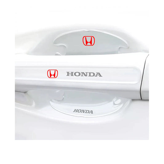 Outer Door Handle Bowl Anti-Scratch Pads Silicone Pad + Guard Clear Honda Logo Poly Bag Pack  Tape Type Fitting 08 Pcs/Set (China)