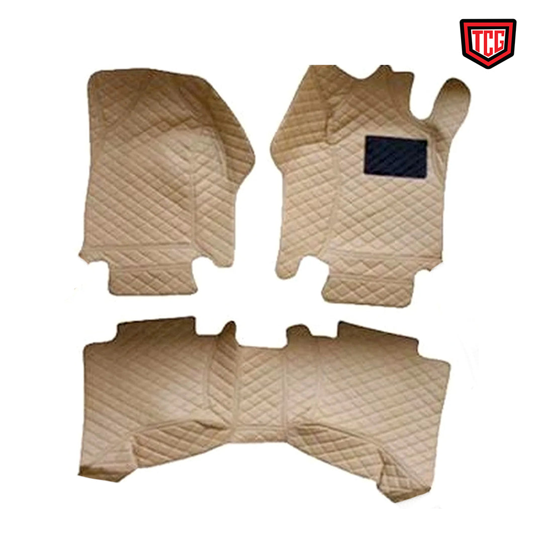 Car Floor Mat 7D Hyundai Tucson 2021 Beige Pvc Beige Stitch 03 Pcs / Set Standard Quality (China)