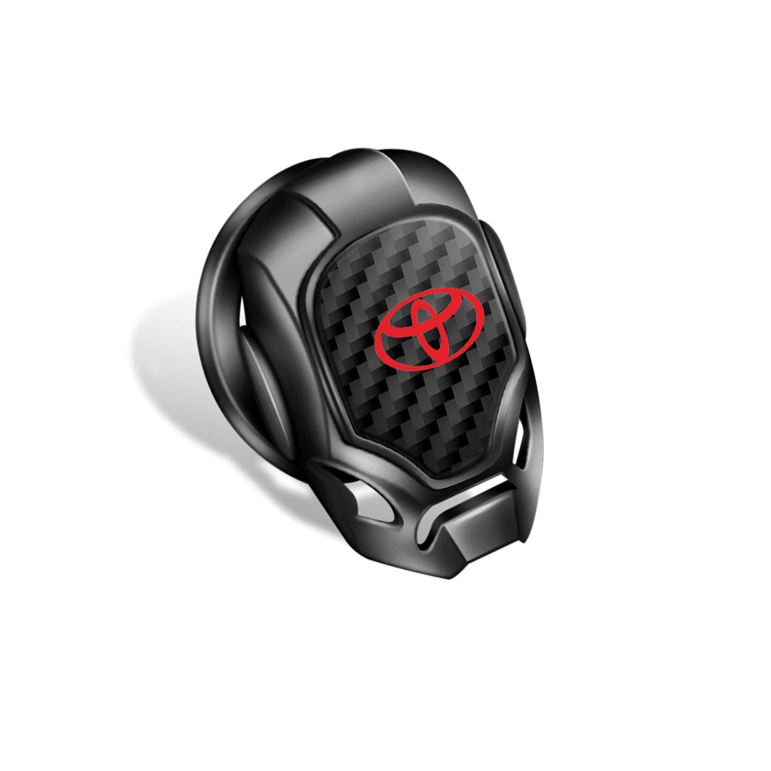 Car Engine Push Start Button Trim / Cover Alloy Housing Iron Man Black/Chrome Housing Universal Fitting Toyota Logo Pvc Bag Pack (China)