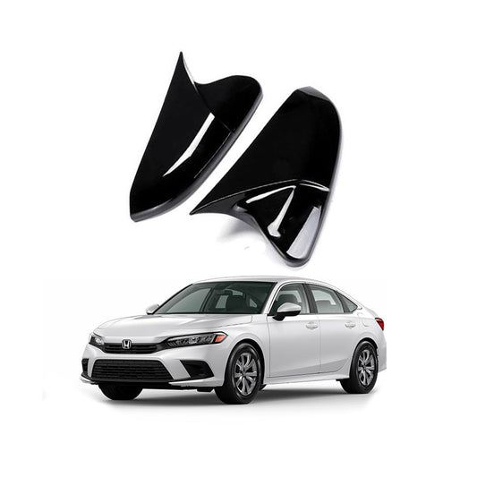 Chrome Door Mirror Covers (Full) Plastic Tape Type Fitting Honda Civic 2022 Black 02 Pcs/Set Batman Design (China)