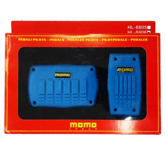 Car Decorative Paddle Covers  Automatic Transmission Universal Fitting Plastic Material Momo Logo Blue 02 Pcs/Set Blister Pack