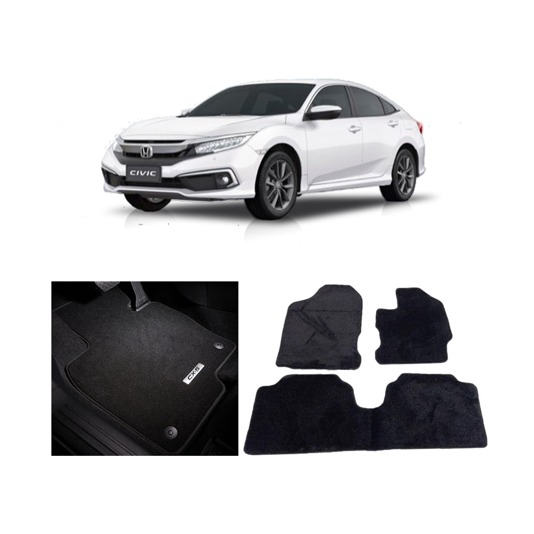 Car Floor Mat Premium Carpet Material Oem Fitting Honda Civic 2016-2021 03 Pcs / Set Beige Poly Bag Pack 182-Civic (China)