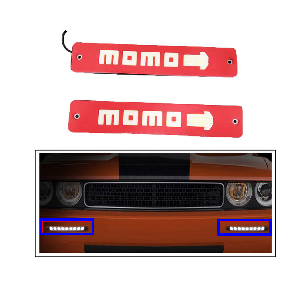 Car Exterior Led Day Light  White  Momo Logo   02 Pcs/Set Colour Box Pack 02 Pcs/Pack Cly (China)