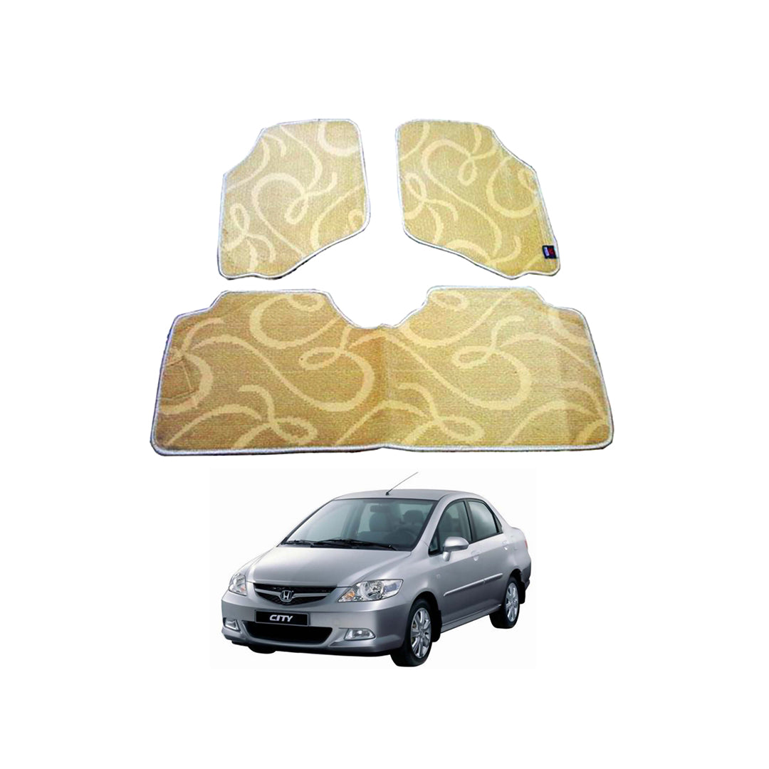 Car Floor Mat Supreme Carpet Material Oem Fitting Honda City 2006 03 Pcs / Set Beige Poly Bag Pack (China)
