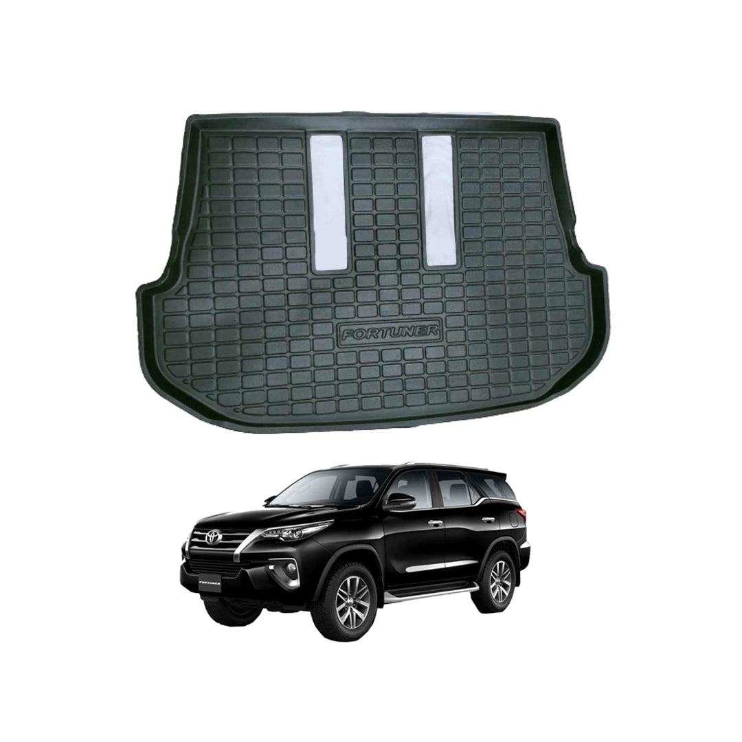 Car Trunk Mat 5D Type Toyota Fortuner 2018 Black Black Stitch   01 Pc/Set (China)