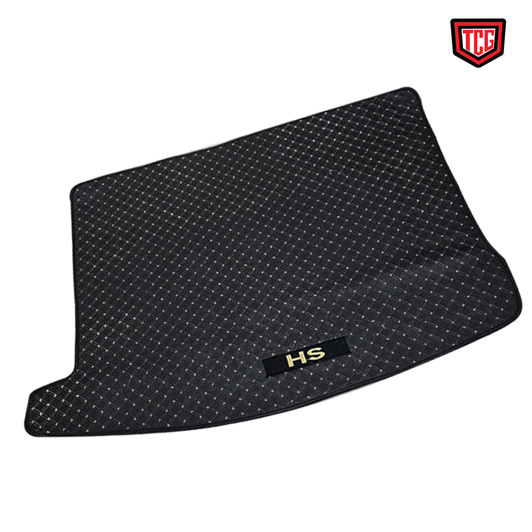 Car Trunk Mat 7D Type Mg Hs 2021 Black Beige Stitch Mg Logo 01 Pc/Set