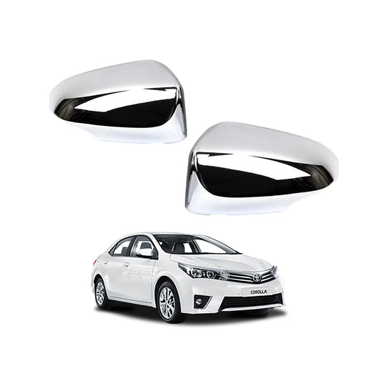 Chrome Door Mirror Covers (Half) Plastic Tape Type Fitting Toyota Corolla 2018 Chrome 02 Pcs/Set Fy-714 (China)