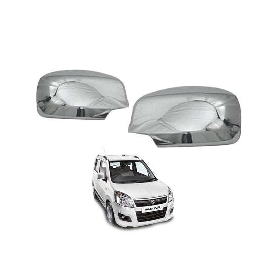 Chrome Door Mirror Covers (Full) Plastic Tape Type Fitting Suzuki Wagon-R 2018 Chrome 02 Pcs/Set Fy-706 (China)