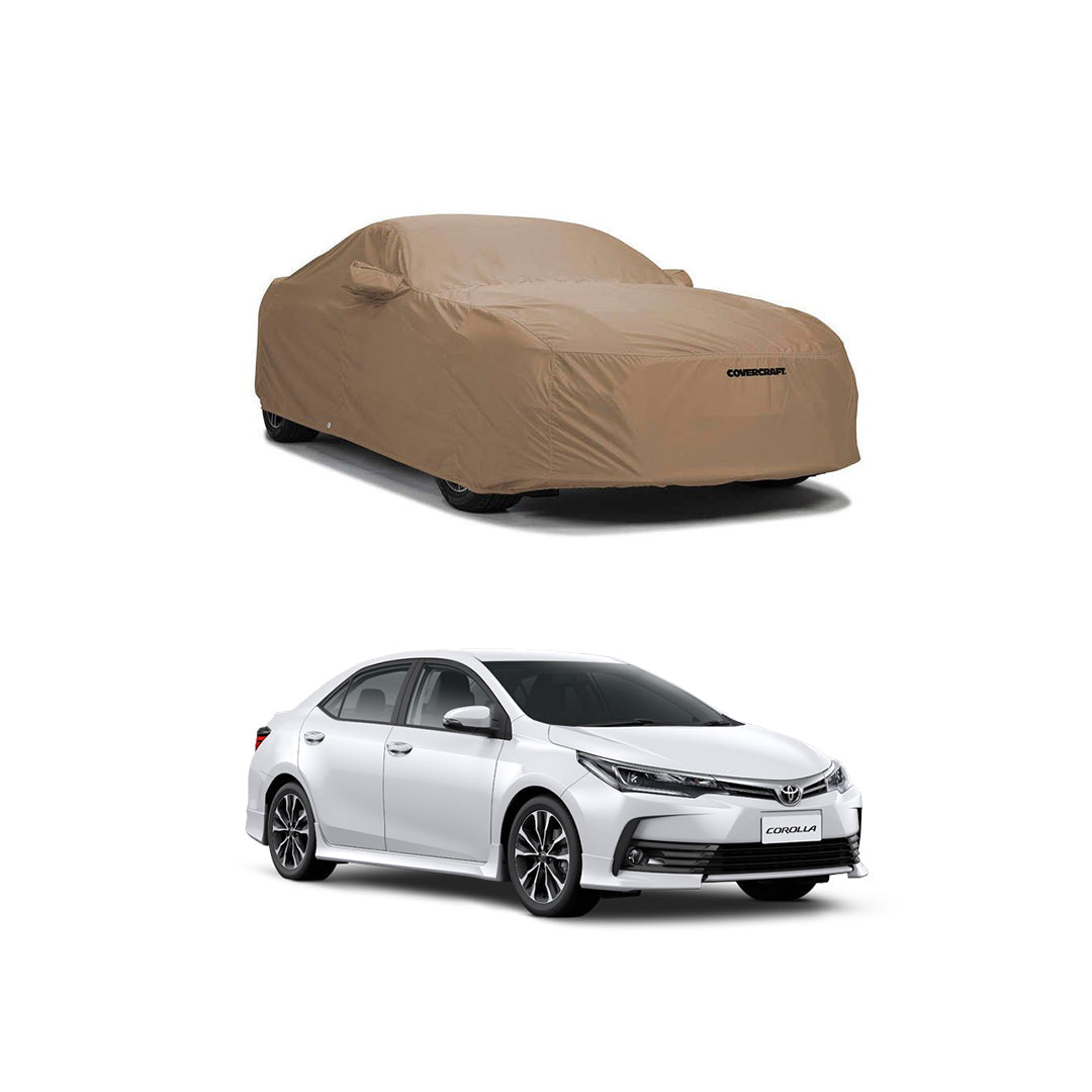 Car Anti-Scratch / Dust Proof / All Weather Proof Top Cover Pvc Material   Corolla 2018 Size Beige Premium Quality Zipper Bag Pack Fy-10(Cr-17) (China)