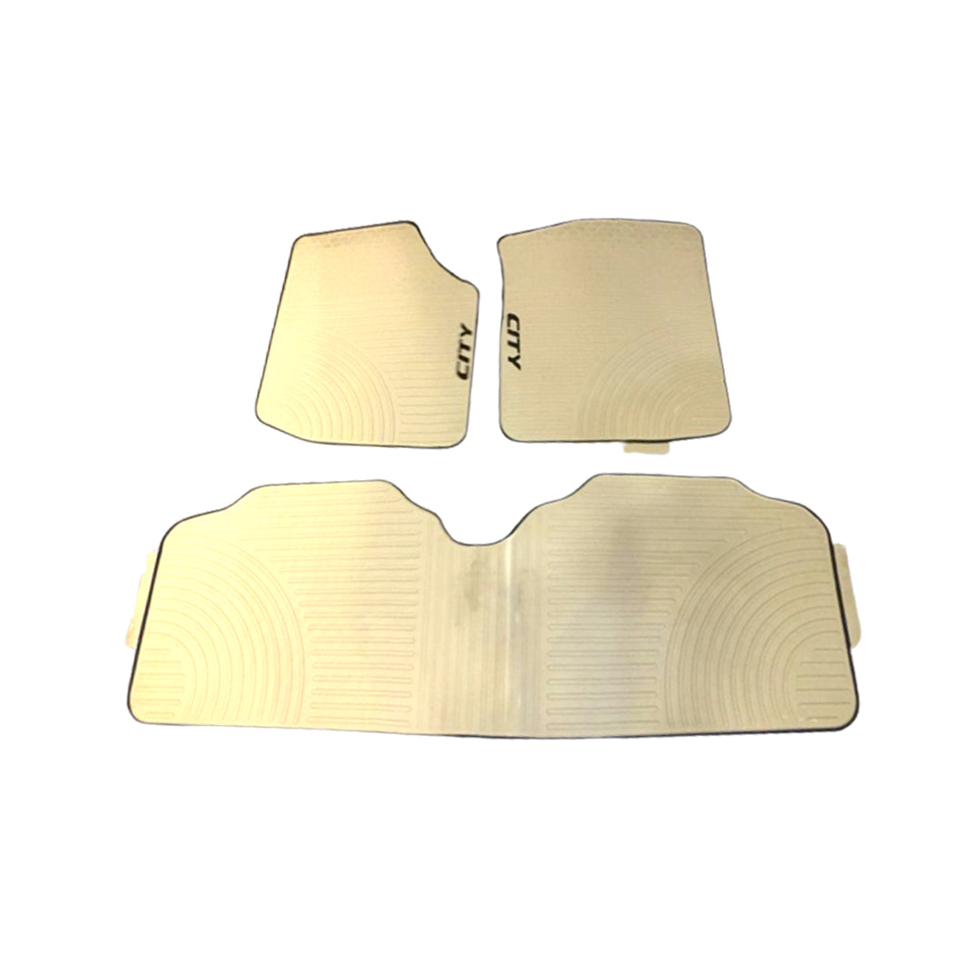 Car Floor Mat Silicone / Latex Material Oem Fitting Honda City 2018 Beige/Black Honda 03 Pcs / Set Poly Bag Pack (China)