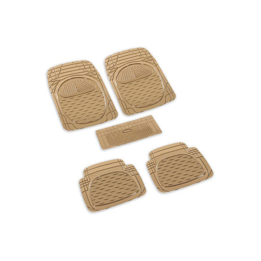 Car Floor Mat Pvc Material Universal Fitting Beige Pvc 05 Pcs/Set Poly Bag Pack Fy-040 (China)