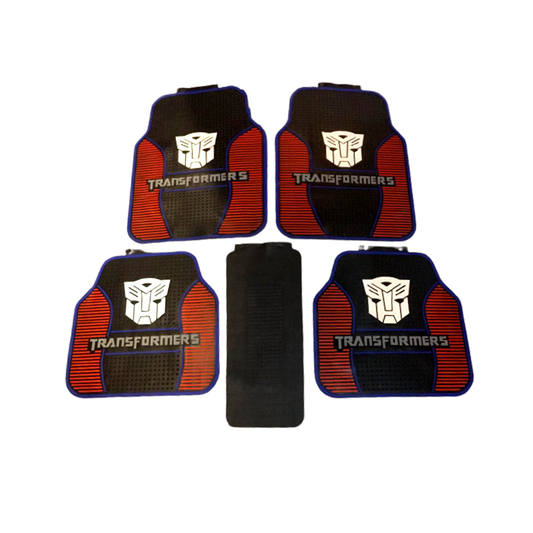 Car Floor Mat Silicone / Latex Material Universal Fitting Black/Red Transformer 05 Pcs/Set Poly Bag Pack (China)