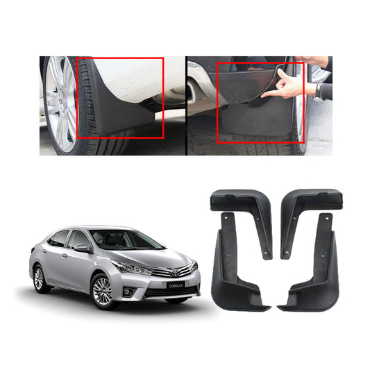 Car Mudflaps Toyota Corolla 2015 Black 04 Pcs/Set Colour Box Pack (Pakistan)