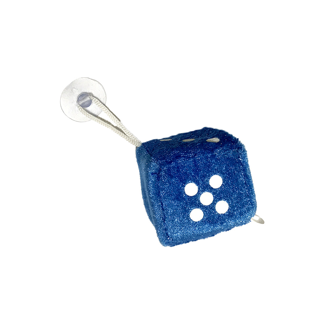 Car Inner Mirror Hanging  Dice Design Velvet Material Blue Small Size Poly Bag Pack  (China)