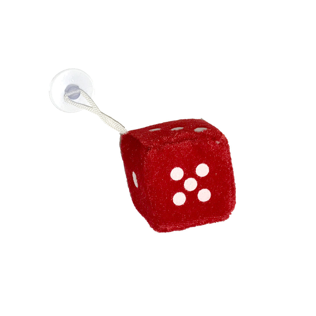 Car Inner Mirror Hanging  Dice Design Velvet Material Red Small Size Poly Bag Pack  (China)