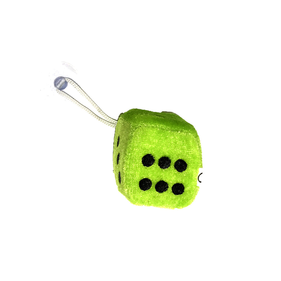 Car Inner Mirror Hanging  Dice Design Velvet Material Green Small Size Poly Bag Pack  (China)