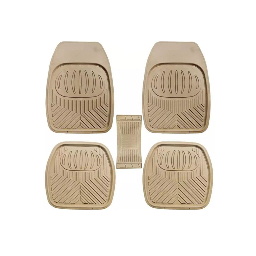 Car Floor Mat Pvc Material Universal Fitting  Standard Quality Beige Pvc 05 Pcs/Set Poly Bag Pack  050