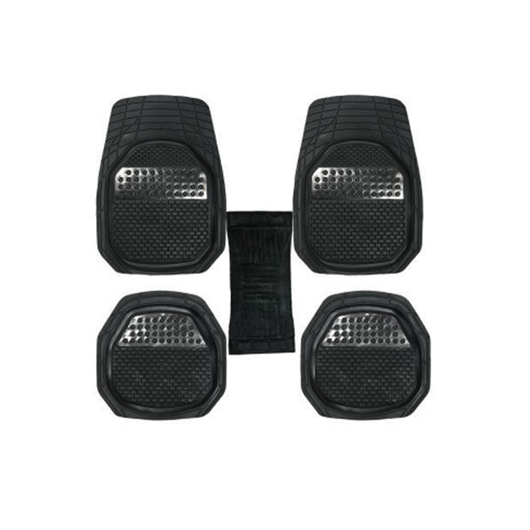 Car Floor Mat Pvc Material Universal Fitting Standard Quality Black Pvc 05 Pcs/Set Poly Bag Pack Bubble Design #1023