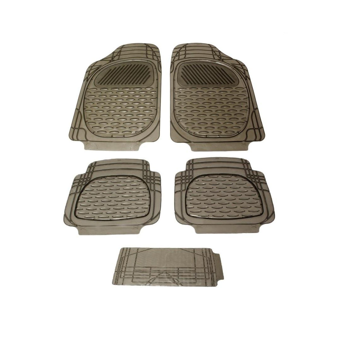 Car Floor Mat Pvc Material Universal Fitting Standard Quality Smoke Pvc 05 Pcs/Set Poly Bag Pack Bubble Design #1023