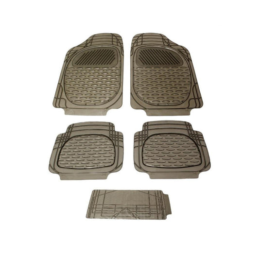 Car Floor Mat Pvc Material Universal Fitting  Standard Quality Smoke Pvc 05 Pcs/Set Poly Bag Pack  Bubble Design #1023